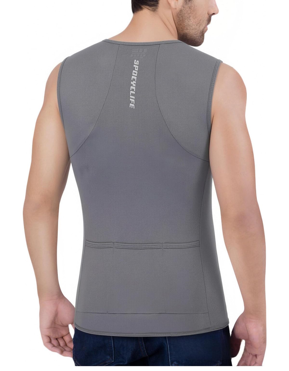Maillot de Cyclisme sans Manches Homme Respirant et Léger, Maillot de Vélo de Débardeur Homme à Séchage Rapide avec 3 Poches Idéal pour Cyclisme et l'Entraînement