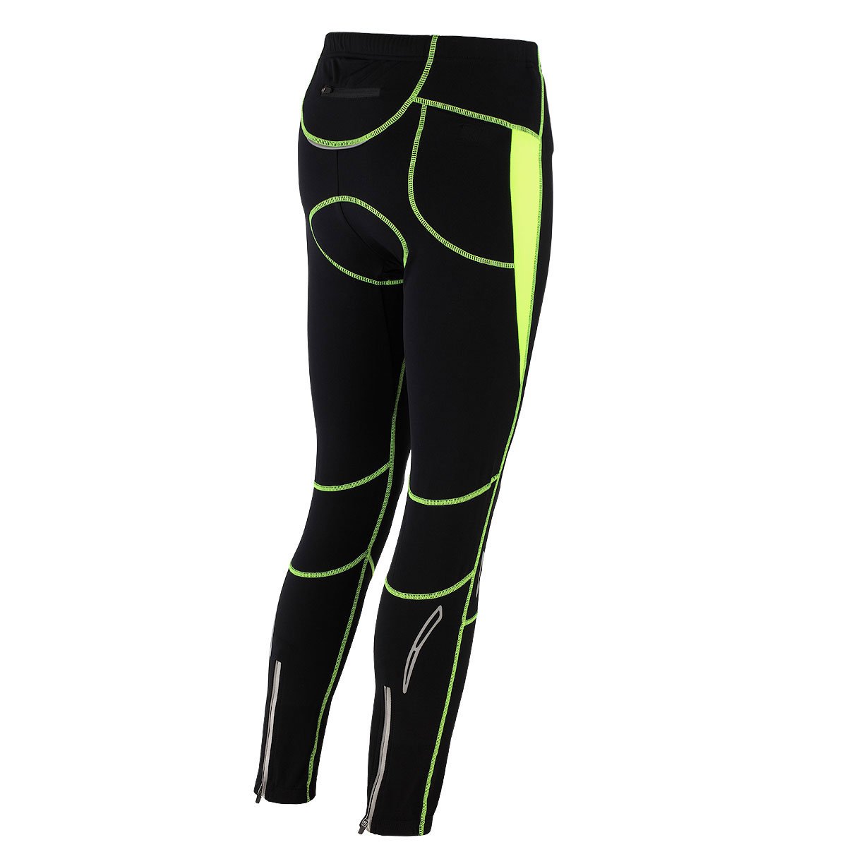 Airtracks Herren Thermo Fahrradhose Lang Pro T - Radhose Lang - Radlerhose - 3D Gepolstert - Atmungsaktiv - Winddicht - Wasserabweisend, Reflektoren