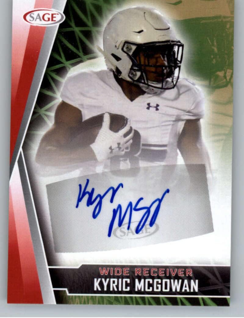 2022 Sage High Series Autographs Red #A-KM3 Kyric Mcgowan Auto Autograph Georgia Tech Pre NFL Rookie Draft Pick Card in Raw (NM or Better) Condition
