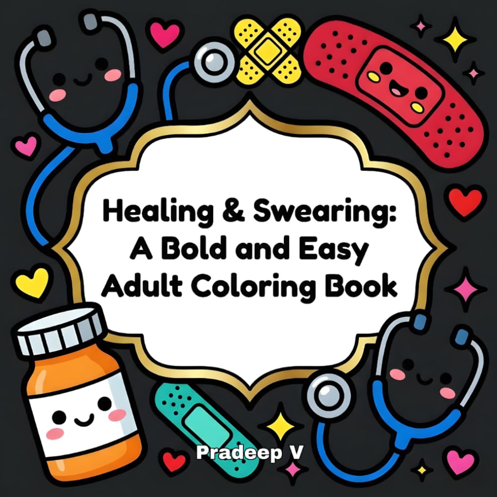 Healing & Swearing: A Bold and Easy Adult Coloring Book: Hilarious Snarky Quotes, Cute Designs, and Swear Words for Post-Surgery Recovery, Stress Relief, and Hospital Gag Gifts