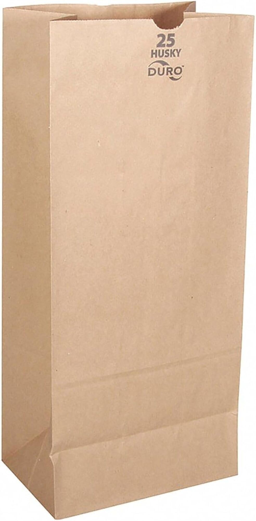 Duro 70223 25 lb. 8 1/4 x 5 1/4 x 18 Heavyduty Shorty Lion Flat Bottom Paper Husky Grocery Bag Kraft | 400 per Case