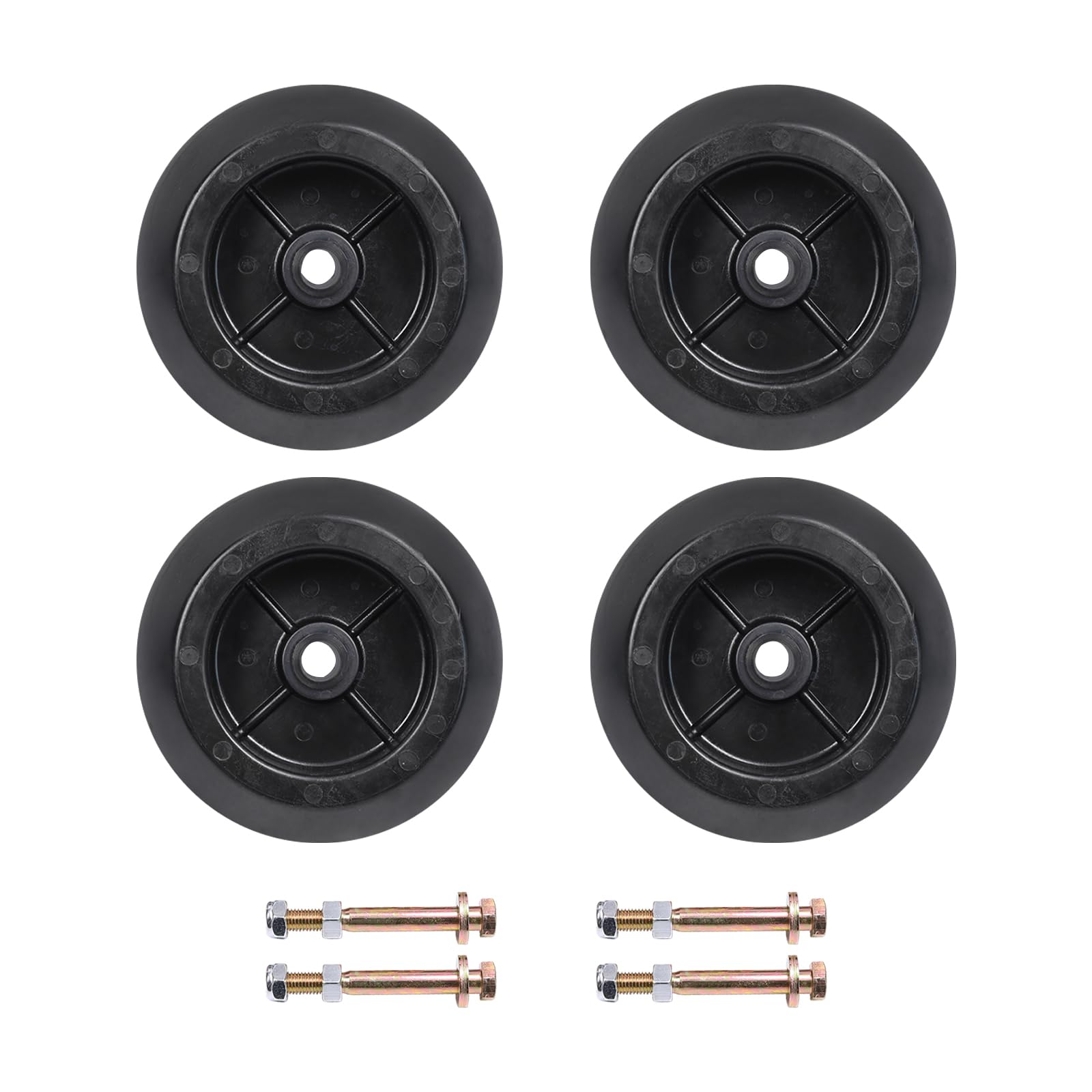 DICMIC- Kit de 4 Ruedas Protectoras para Cubierta de cortacésped Compatible con Rotary 13445 Hustler 788166 31997 781708 MTD 734-04039 y más