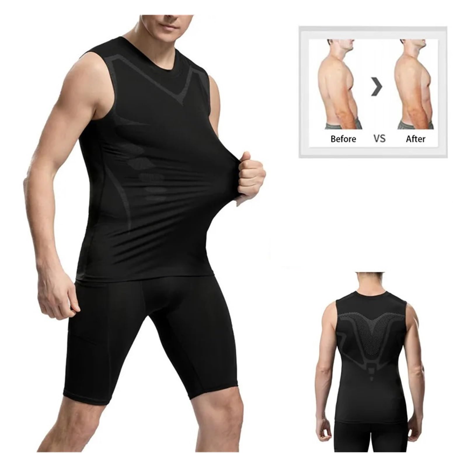 Tops Moldeadores Para Hombre Chaleco moldeador for hombre, chaleco adelgazante, moldeador de cuerpo, camisetas de compresión, camiseta sin mangas, Control de barriga, camisas de Fitness de secado rápi
