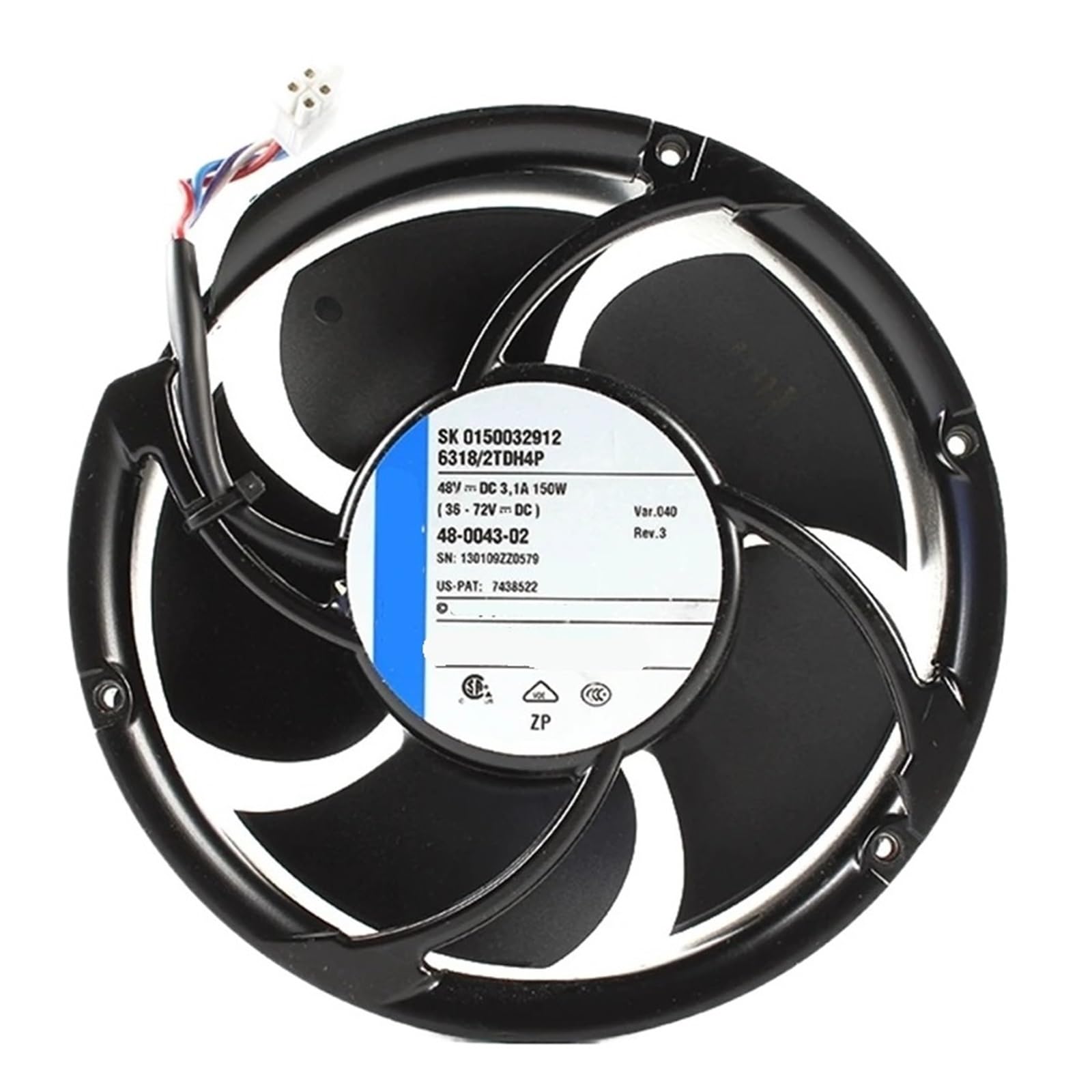 LZIKKGKI Cooling Fan 6318/2TDH4P DC 48V 3.1A 150W 17cm 17251 172x172x51mm 4-Wire