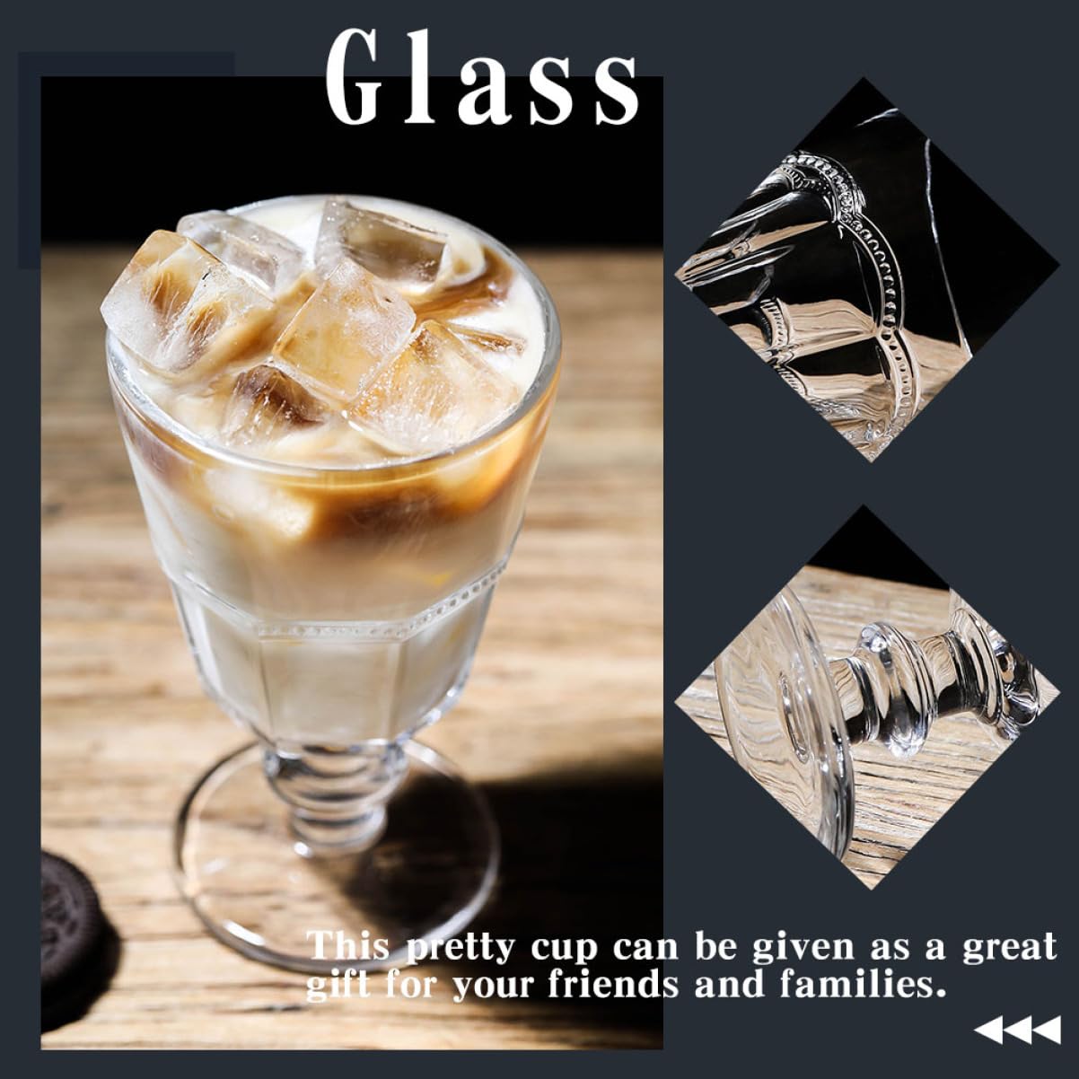 OUNONA 2 Sätze Glasbecher Eisbecher Tragbar Groß Flöte Unzerbrechlich Hoch Bruchsicher Isoliert Rot Party Stiel Dessertbecher Getränkebecher Snack Servierbecher 2 Stück * 2