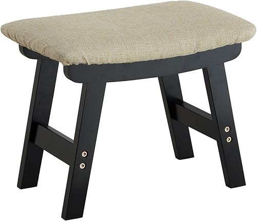 Taburete para pies, reposapiés otomano, taburete de bambú debajo del escritorio, taburete pequeño para sala de estar, dormitorio y cocina (patas