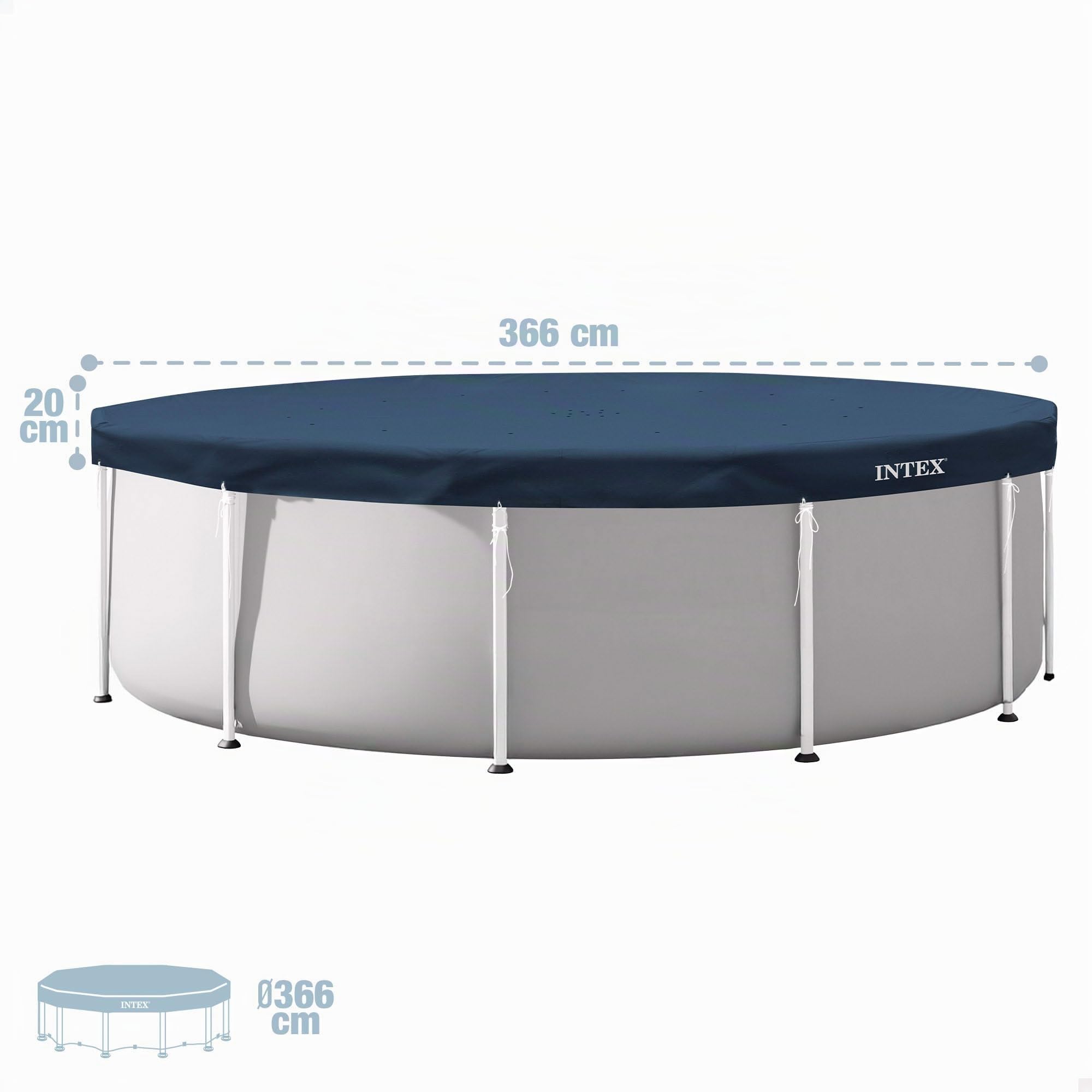 Intex - 28082 - Bâche Hiver Piscine Ronde diam 3,66m - Epaisseur 50/100
