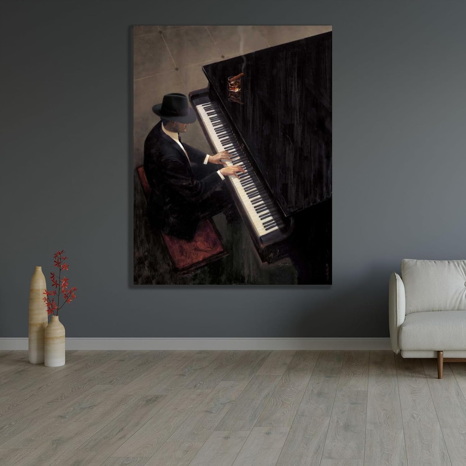 ArtDirect Piano Bar 1 Unframed Art Print Giclee Poster by Lynch, Brent - Ready for Framing with Customization Sizes 8x10, 11x14, 15x20, 24x31, 36x47, and 46x60 Inches