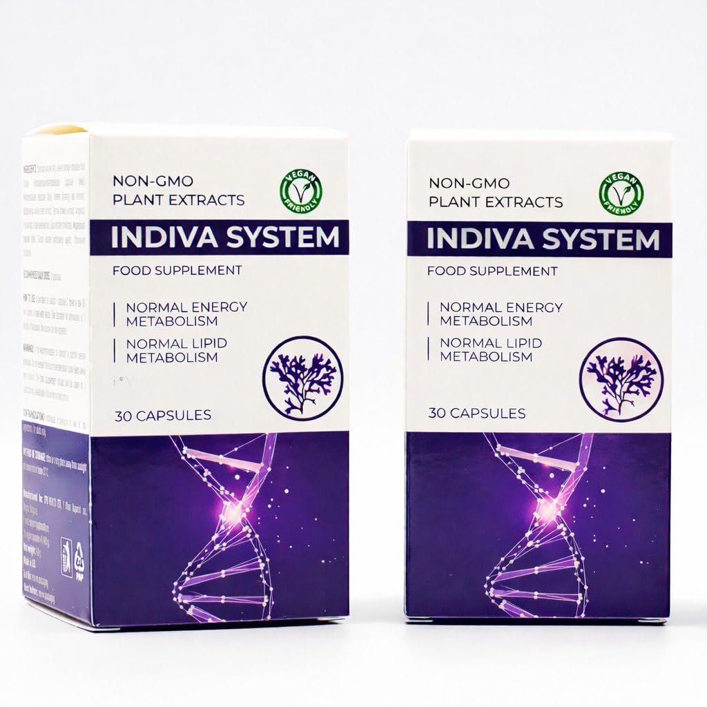 Indiva System - Suplemento dietético para quemar grasas, potente control del apetito, para hombres y mujeres, con espirulina y cafeína. 30 cápsulas (2)