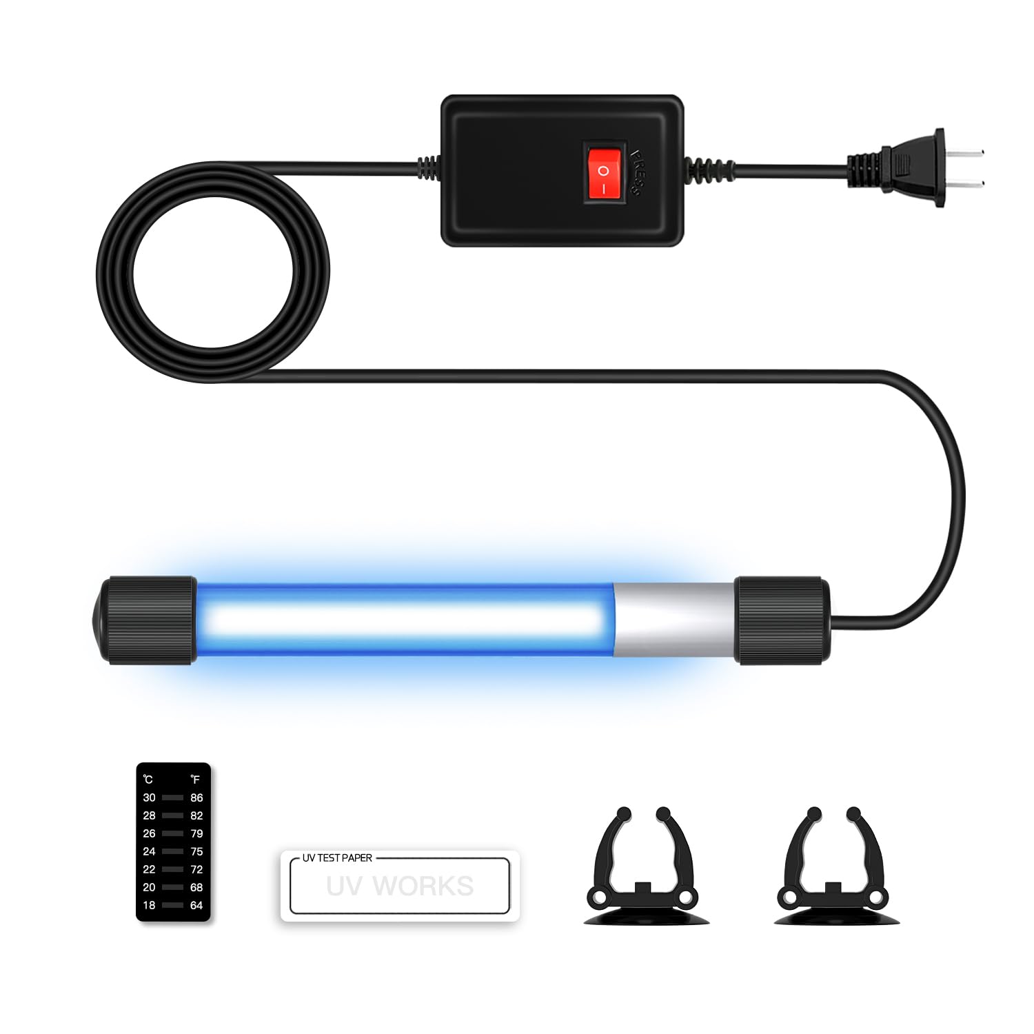 Rutloy U-V Aquarium Clean Light Algae Removal LED Light Waterproof for Fish Tank Pond Aquarium (13W)