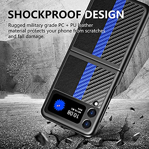 Z Flip 4 Slim Case For Samsung Galaxy Z Flip4 5G Case, Carbon Fiber Leather Cover, Full Protection, Strong Impact Resistance Hard Pc Heavy Duty Shockproof Protective Case For Samsung Z Flip 4 5G 2022 #TOP2