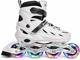 Patins Roller Inline Ajustável Branco M 34-37 Yuupi