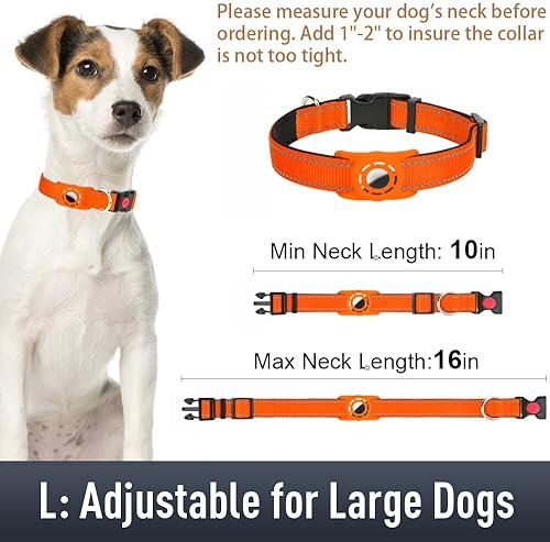 Miniatura 6 de Erbine Airtag - Collar de perro para perros pequeños, collares reflectantes con soporte para AirTag, hebilla de bloqueo de seguridad acolchada suave