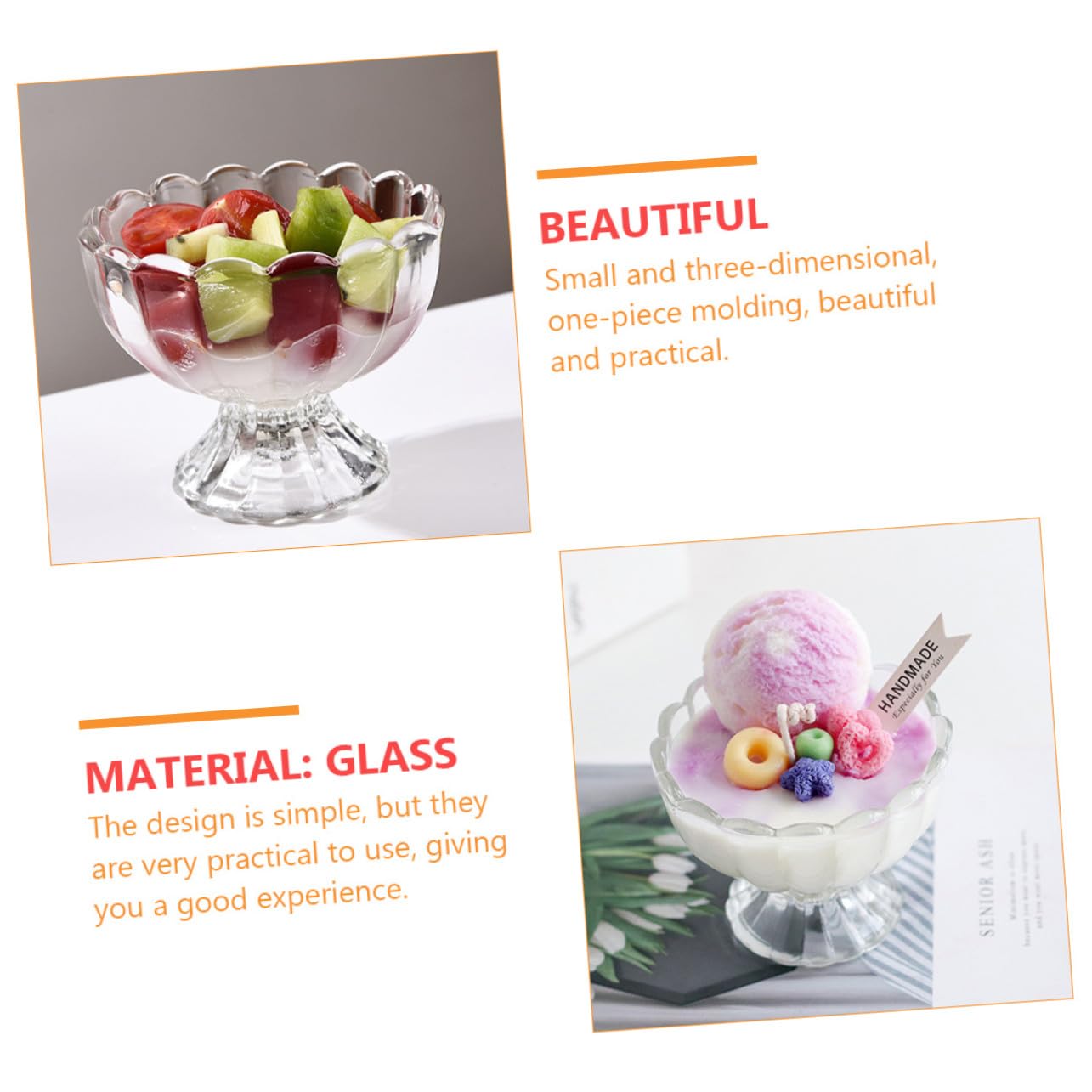 TOYANDONA 6 Vasos y Fáciles de Limpiar para Postres de Vidrio Transparentes de 100 Ml Reutilizables Perfectos para Helado y Pudín en Casa