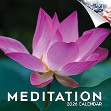 2026 Meditation Calendar – 12x12 Closed, 12x24 Open – Mindfulness & Zen Quotes for Daily Calm – Made in USA – Stress Relief, Yoga, Self Care Gift – MegaCalendars