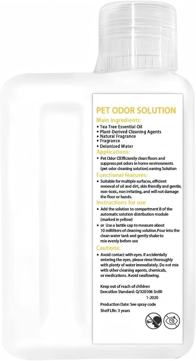 Pet Deodorizing And Cleaning Liquid, Compatible With MOVA V50 Ultra/Z60 Ultra Roller Complete/P10 Pro Ultra/P50 Pro Ultra/S20 Ultra,Gentle Formula Pet Deodorizer(3PCS)