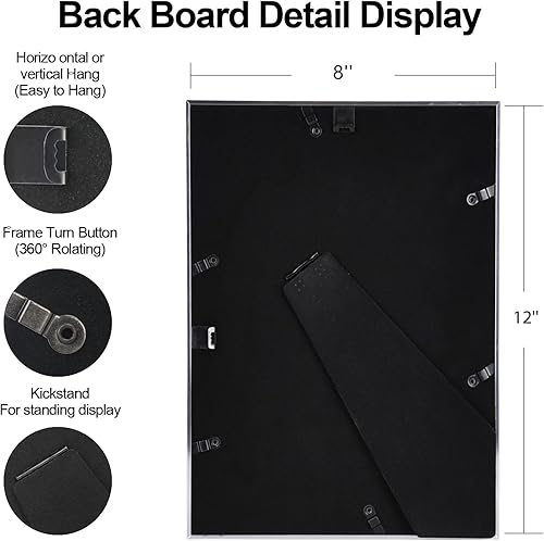 Vista 71 de Marco de fotos de 4 x 6 pulgadas, color dorado mate, moderno, simple, delgado, de aluminio, con vidrio real HD, pantalla para collage de mesa