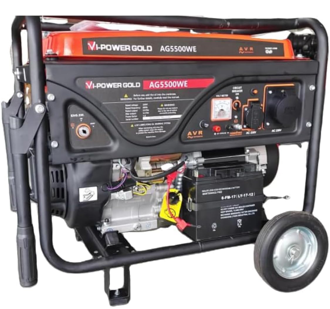 VI POWER GOLD 5.5 KVA SELF START GENERATOR FOR HOME AND OUTDOOR USE | 5.5 KW OR 5500 WATT GENERATOR | PORTABLE PETROL GENERAOTR With Warranty 1 Year