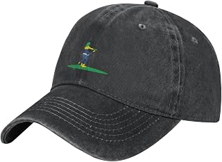 SJOAOAA Brazil-Flag-Stand-Up-Paddle-Woman-Trucker-Hat, Vintage Washed Cotton Baseball Cap Black Dad Hat for Men Women