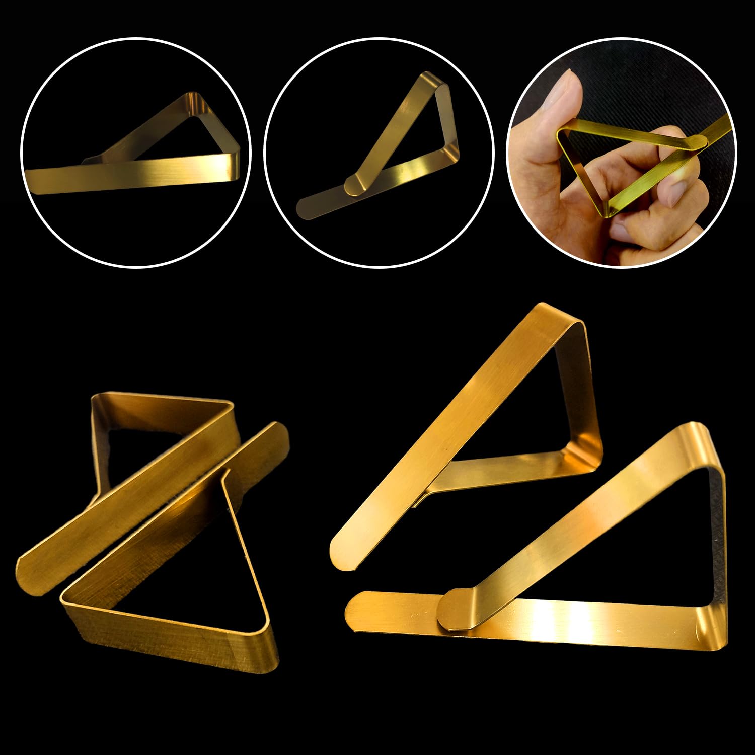 heimzeit Tafelkleedklemmen van hoogwaardig roestvrij staal [6 stuks, 6,5 cm] kleur: goud, tafelkleedklemmen voor buiten en binnen, tafelklemmen met een maximale dikte van 3-5 cm