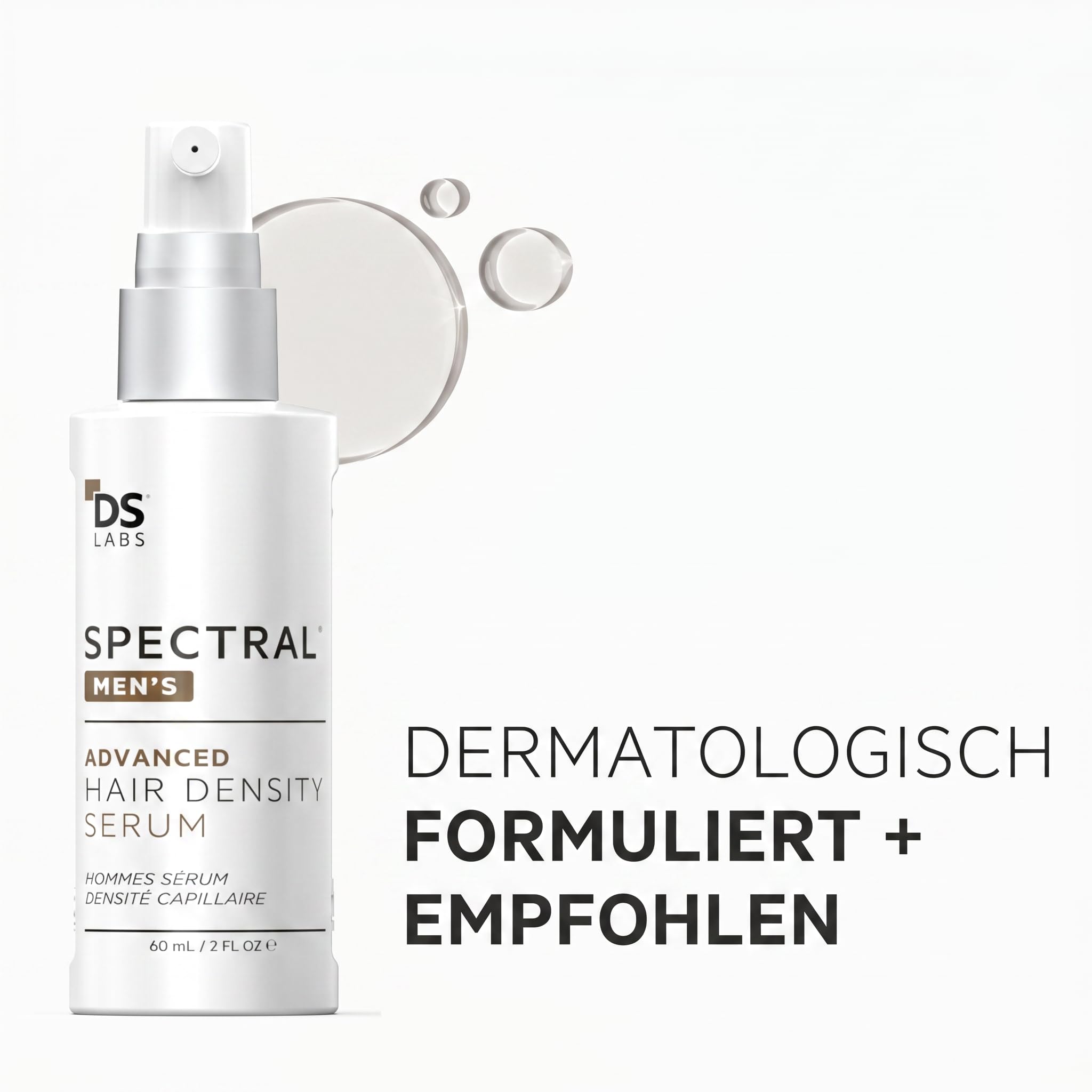 Spectral Men's Haar-Dichte-Serum (ehemals Spectral.DNC-N) – Leichtes Leave-In für sichtbar volleres, dichteres Haar, schnell einziehend, nicht fettig, für alle Haartypen, 60 ml (3er-Pack) | Powered by Nanoxidil®, Coffein & Azelainsäure in einem leichten,