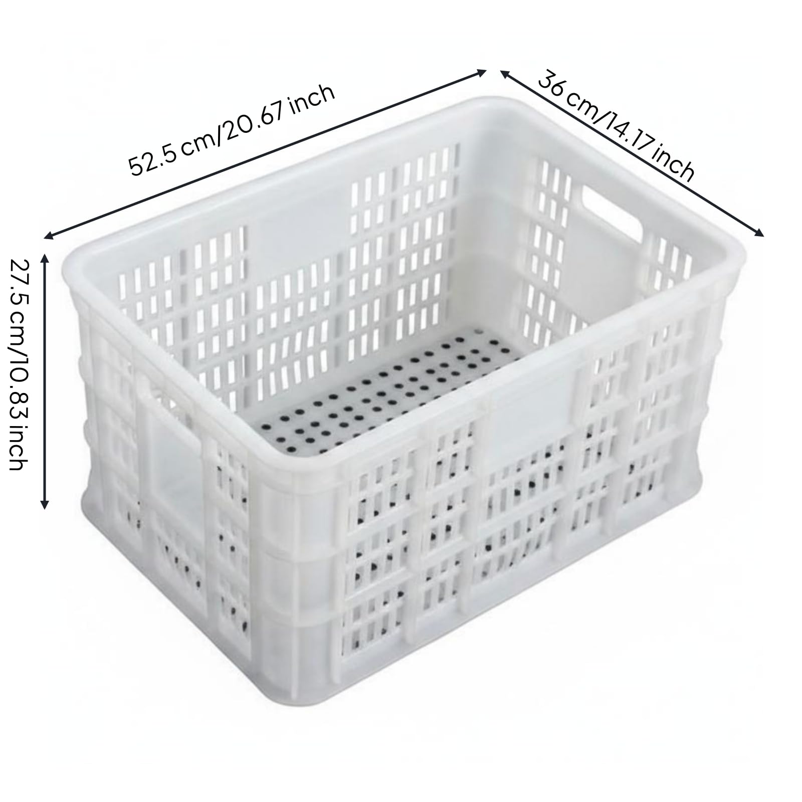 harayaa Aufbewahrungsbox Kiste Lagerbehälter mit Verstärktem Rand Und Strukturierter Oberfläche zur Belüftung für Büro Großmarkt, Verstärkte Version 40 Jin, Länge 52,5 Cm, Breite 36 Cm, Höhe 27 Cm