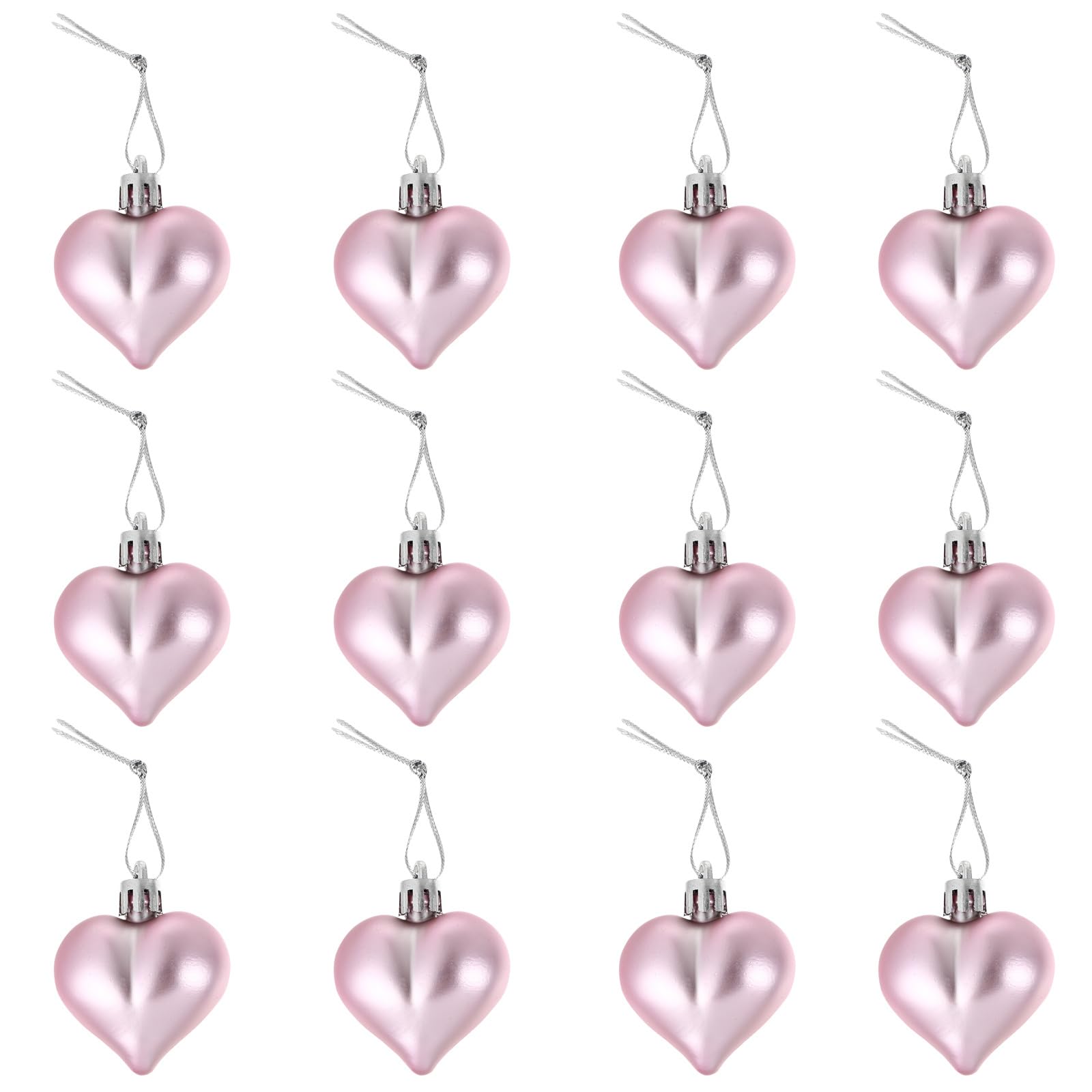 12 Piezas Ornamento del Corazón De San Valentín Bolas De Navidad Rojas Adornos De Corazon para El Arbol De Navidad Bolas De Adornos De Navidad Inastillables Decoración Lob Modelado