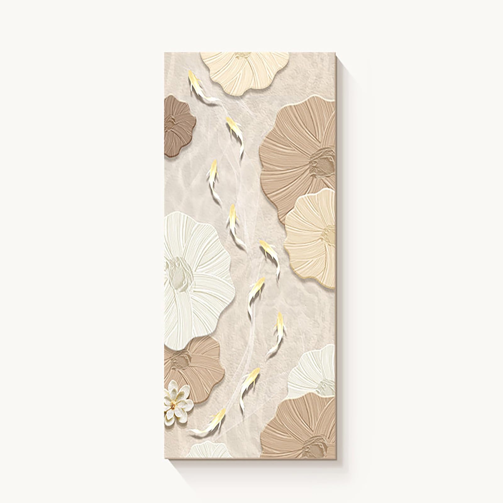 ZCQMSCWW 3D LED Koi Fish Wall Art, Vision Sandstone Textured Finish Plug-in Power Vertical Hanging Decor for Living Room Bedroom Entryway(E,160 * 80cm/62.9 * 31.5in)