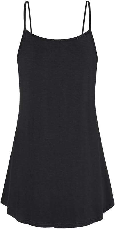 Viracy Women's V-Neck Cami Tank Top, Sleeveless Flowy Pleated Spaghetti Strap Tunic - Black M image 3