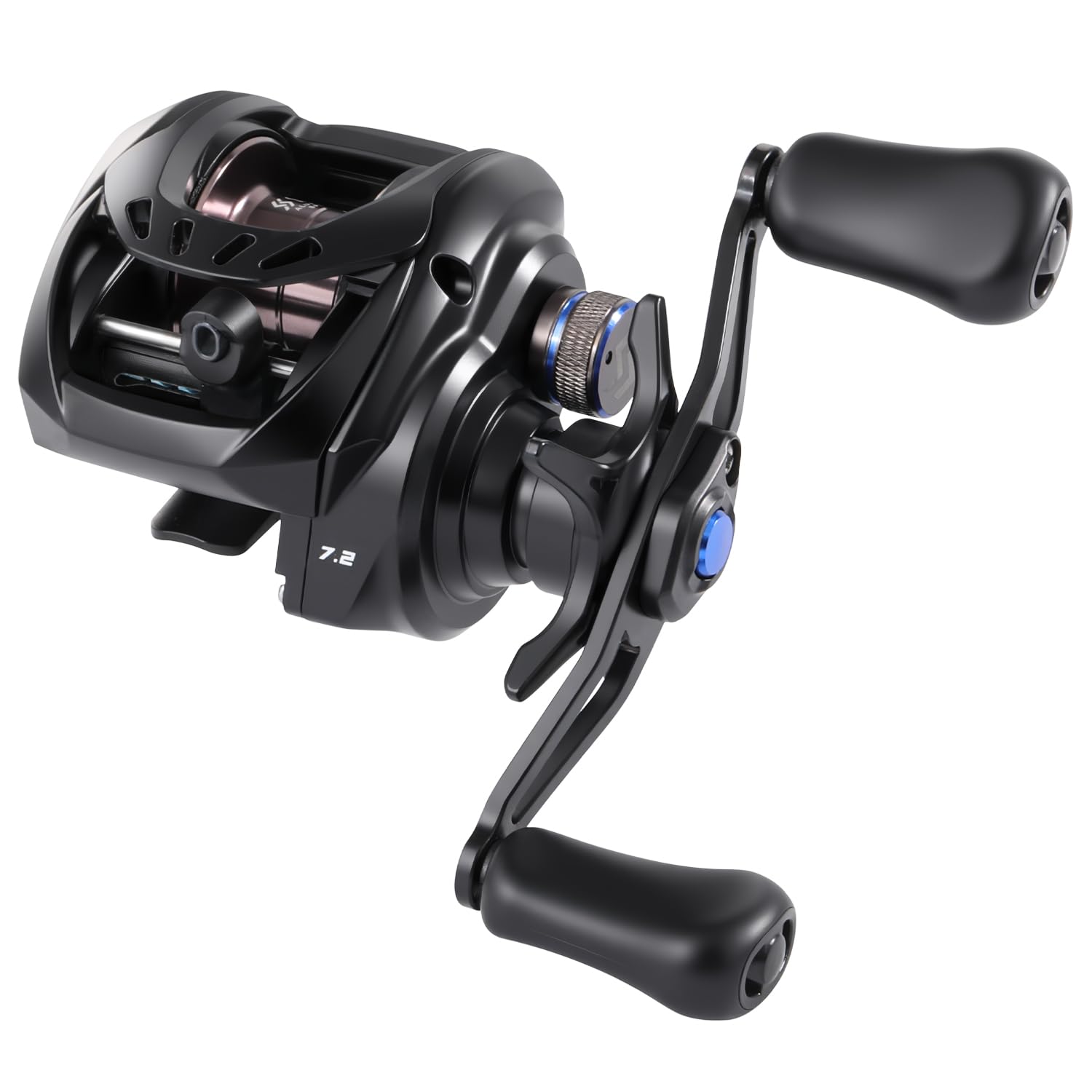 Sougayilang SSX-DC Baitcasting-Rolle–Digitales Bremssystem mit Mikrocomputersteuerung, kompaktes Aluminiumgehäuse, Übersetzung 7.2:1,maximale Bremskraft 10 kg,für Barschangeln und Küstenangeln.