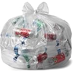 Aluf Plastics 45 Gallon 0.9 MIL Clear Garbage Bags - 36 x 47 - Pack of 100 - For Industrial, Healthcare, & Municipal