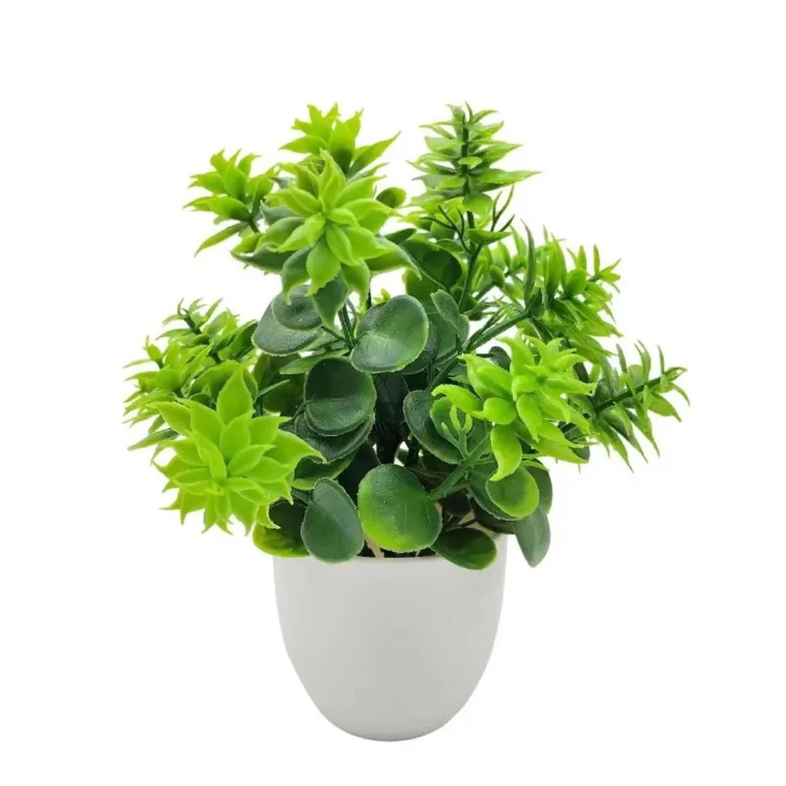 Artificial Plants 2PCS Artificial Plant with Plastic Pot Fake Greenery