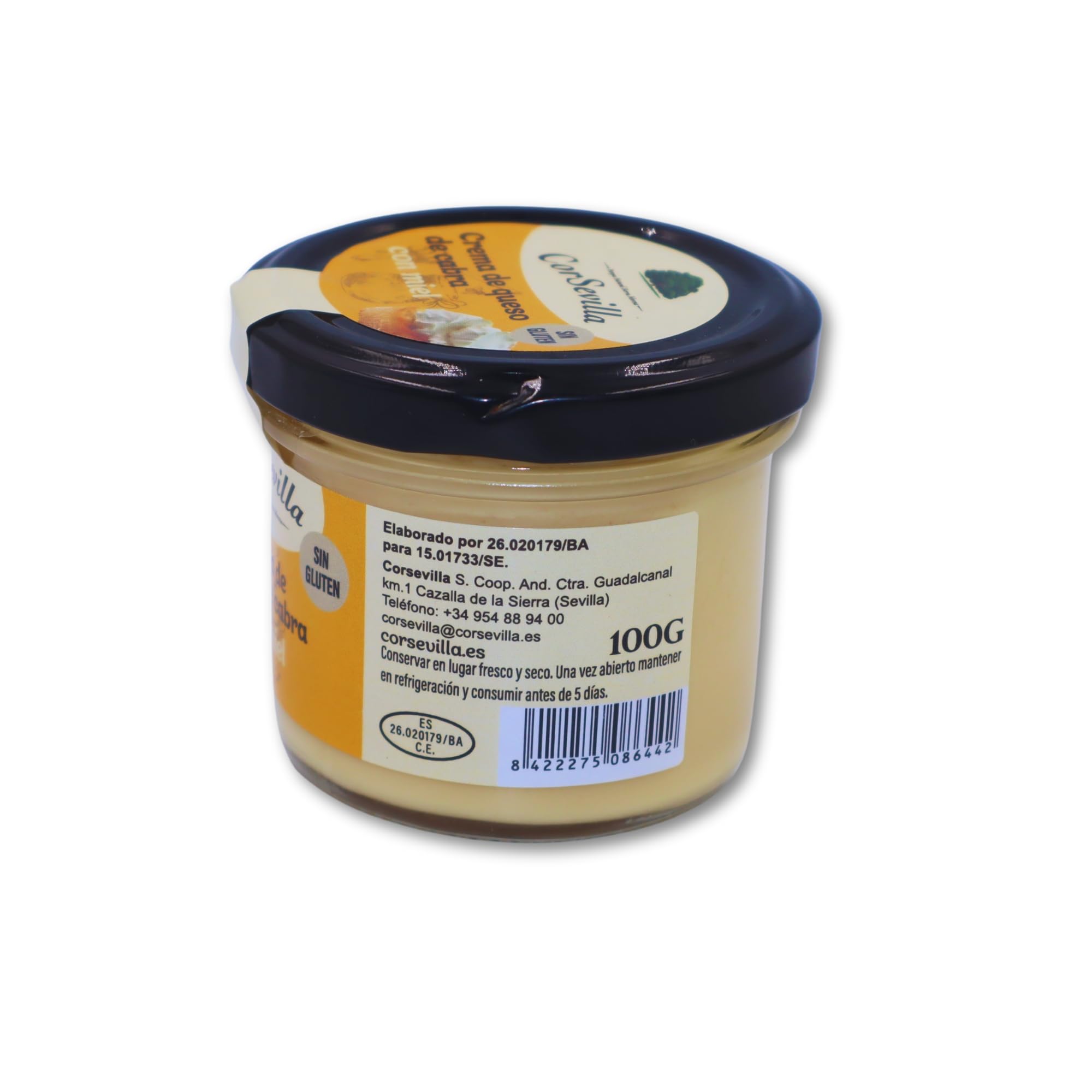 Corsevilla - Crema Queso Cabra Curado - Miel - Queso Untar - Gourmet - Miel - 1 unidadad - 100 g unidad aprox - 100 g aprox.