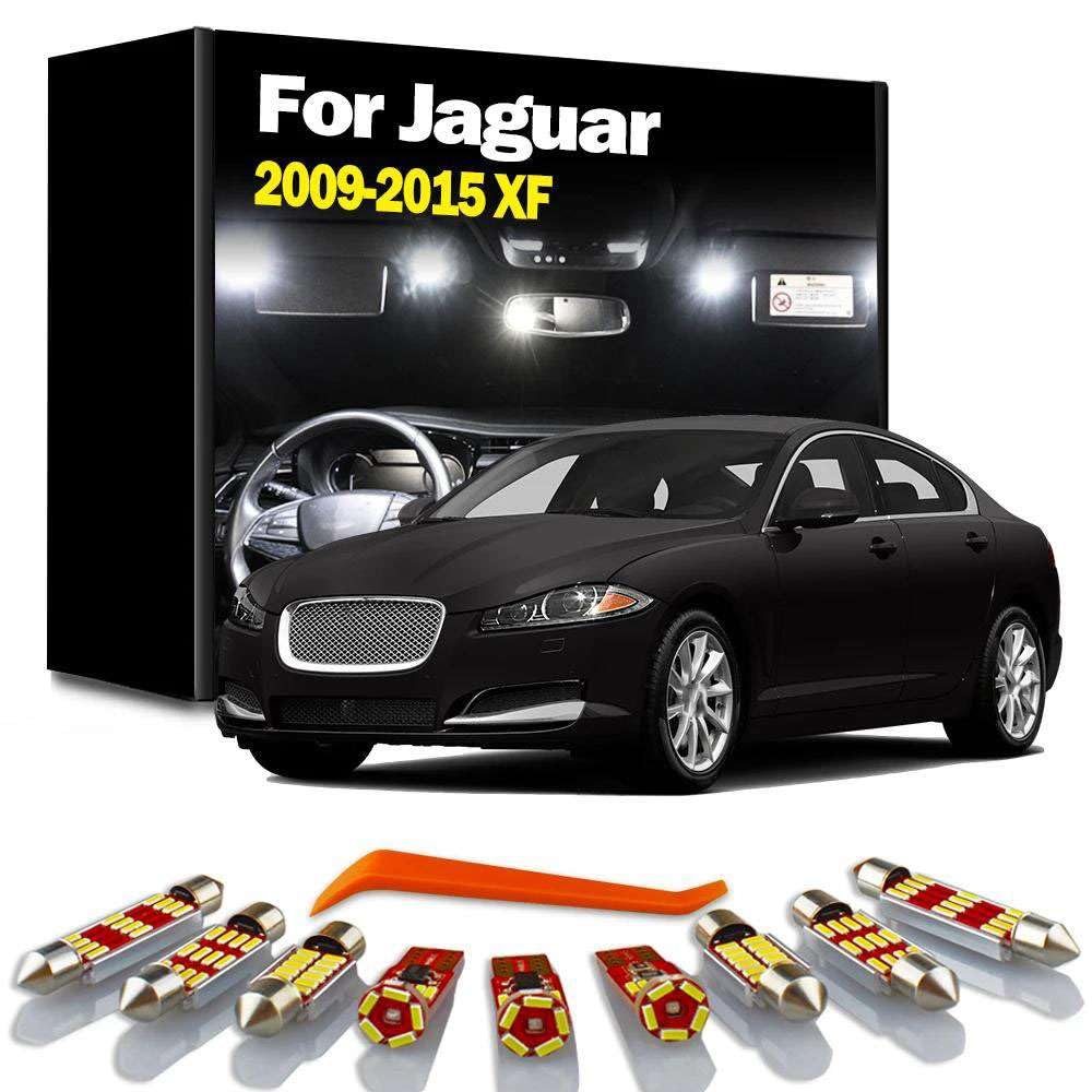 13Pcs Car LED Bulbs Interior Light Package Kit, for 2009 2010 2011-2015 Jaguar XF Map Dome Trunk License Plate Lamp