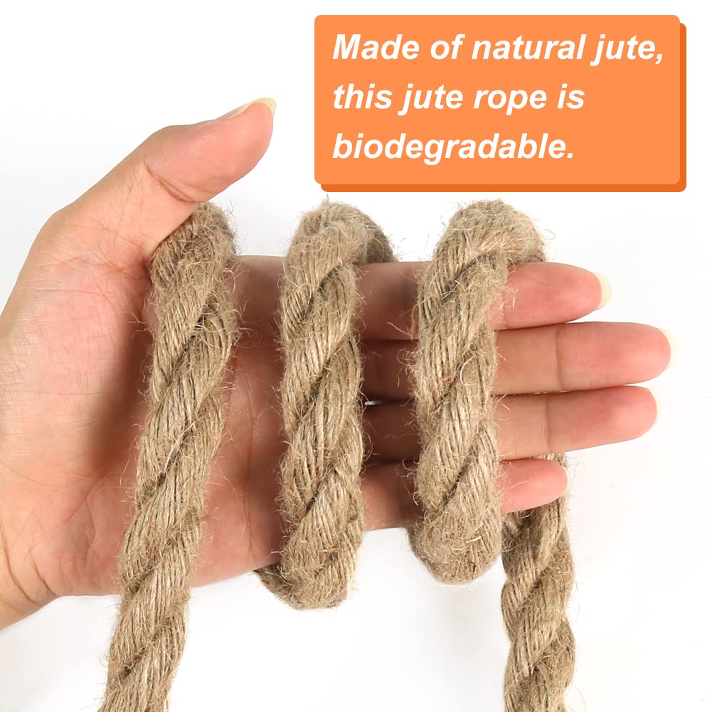 Corda In Iuta Intrecciata 5 Mm X 50 Metri, Naturale Marrone, Per Piante, Pacchi, Tiragraffi E Decorazioni Fai Da Te
