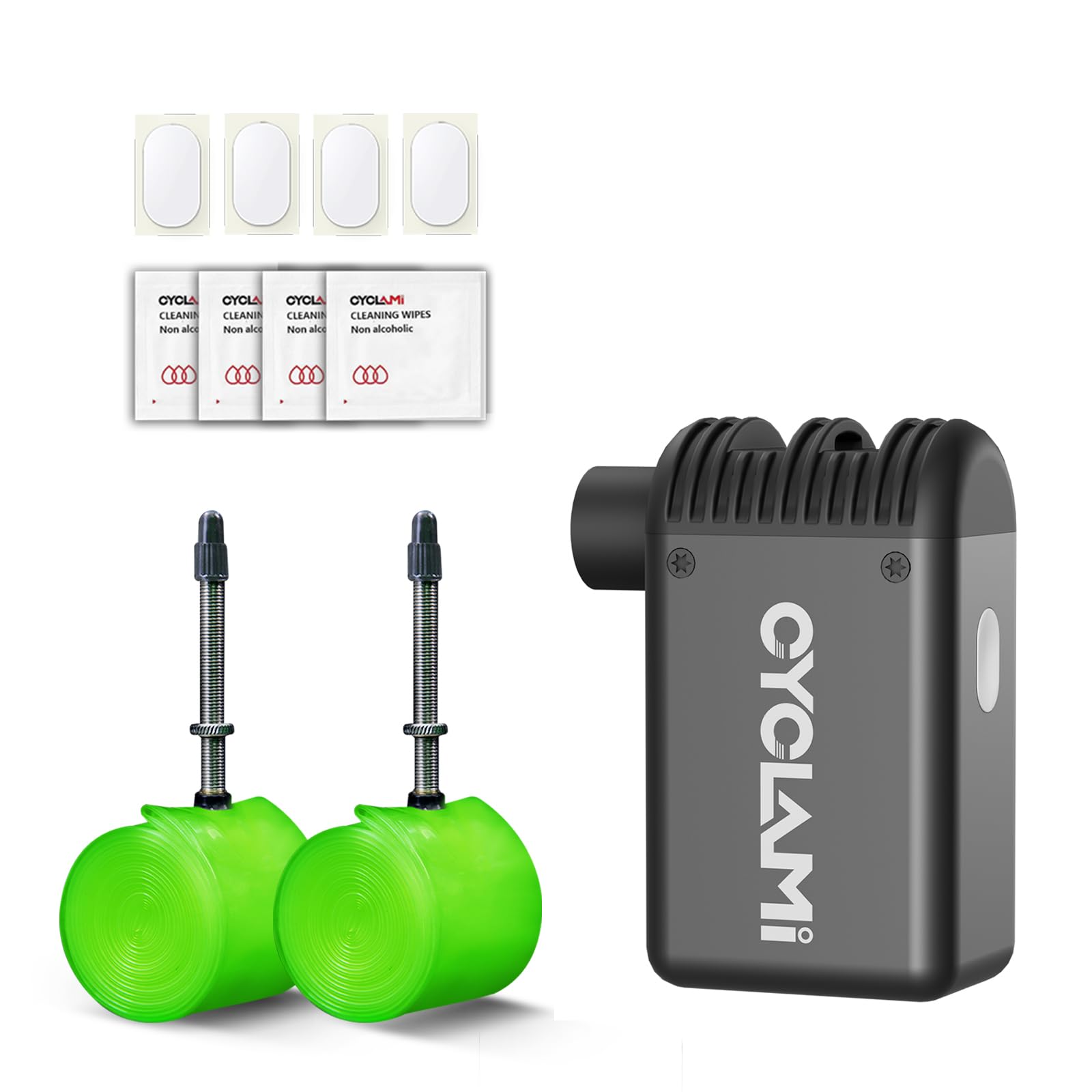 Mini Electric Bike Pump and 2-Pack 700c X 18-32c TPU Inner Tubes 45mm Presta Valves