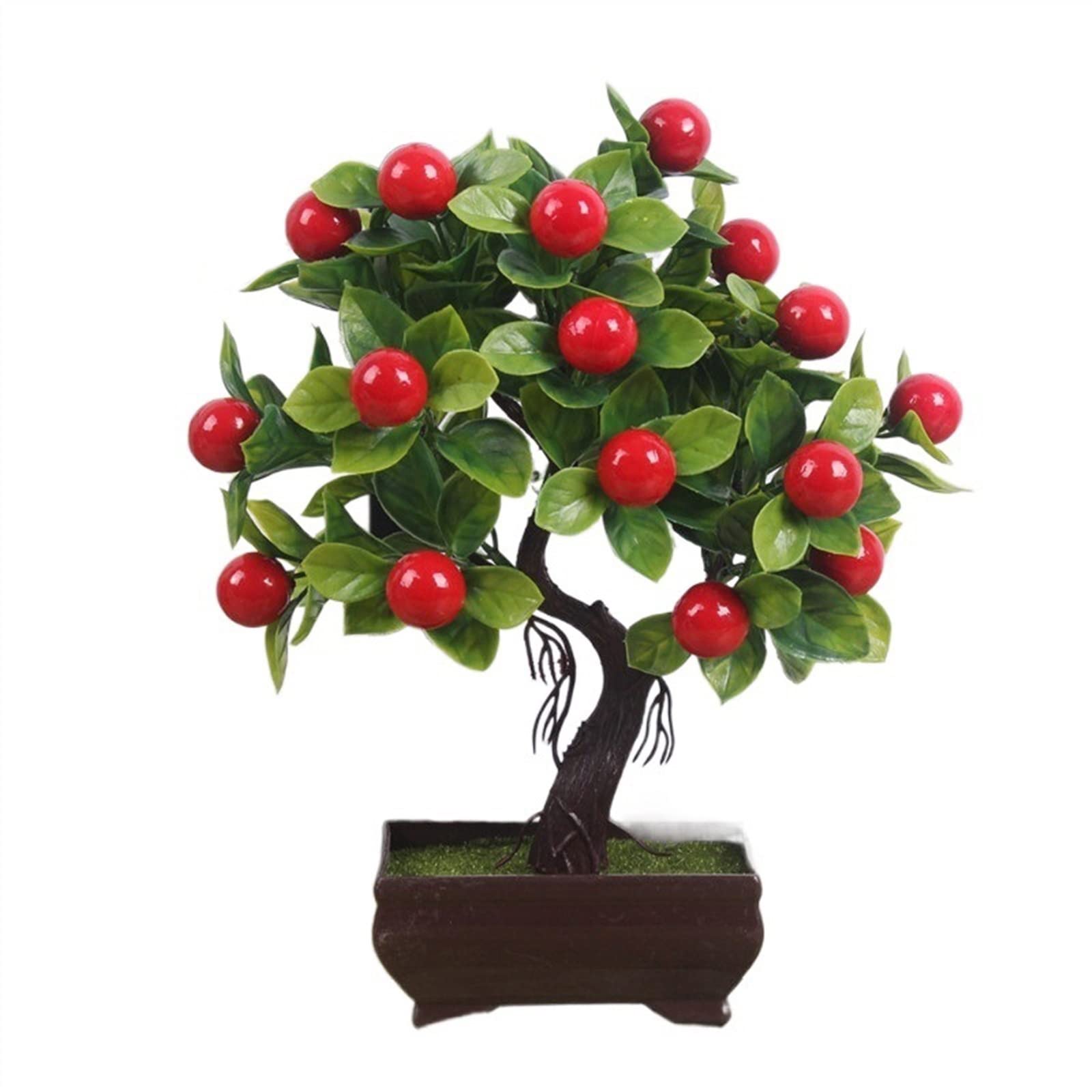 HCZKIUJY Artificial Plants Artificial Plants Bonsai Orange Peach Fruit Tree Potted for Home Living Room Decoration Flower Set Fake Plants Decor (F)