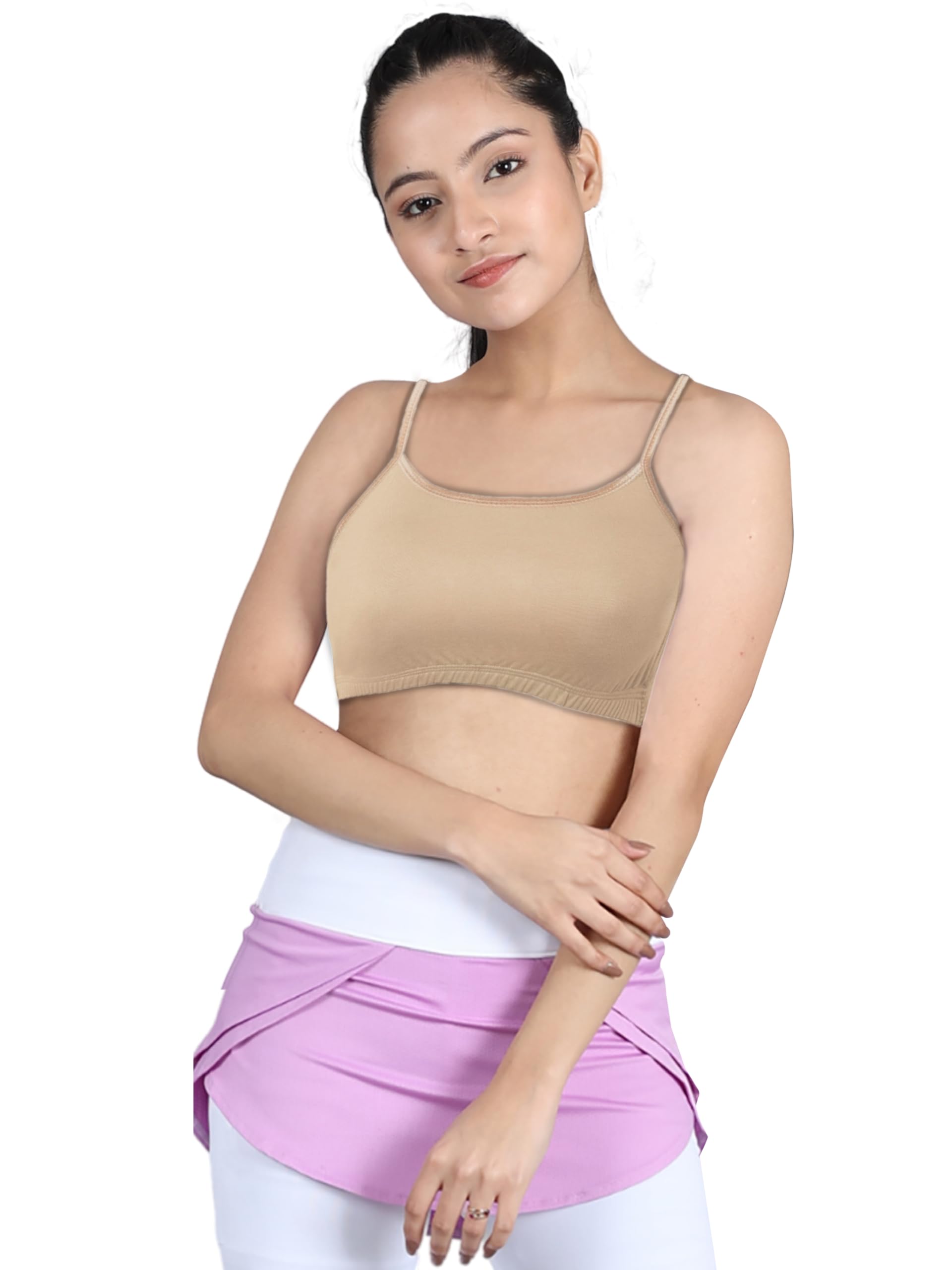 dchica Uniform Bras for Girls (Pack of 1) Cotton Non-Padded Full Coverage Everyday Non-Wired Seamless Gym, Yoga, Workout Bra with Adjustable Thin Strap, Training Bra for Teenagers-picture-11