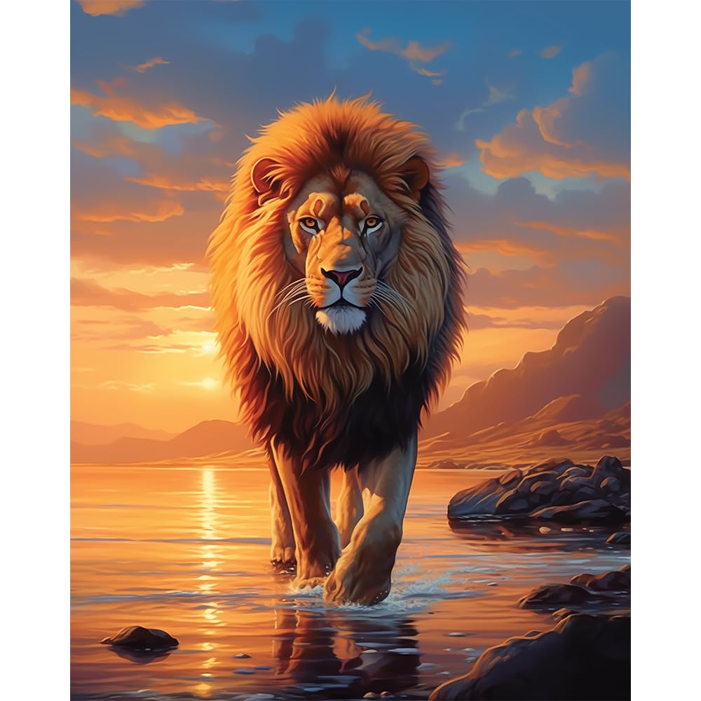 絵画 LIONSAN Amazon.com: Natuyalo Paint by Numbers for Adults - DIY Adult Paint