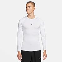 Nike FB7919-100 M NP DF Tight Top LS Maglia Lunga Uomo White/Black Taglia XL