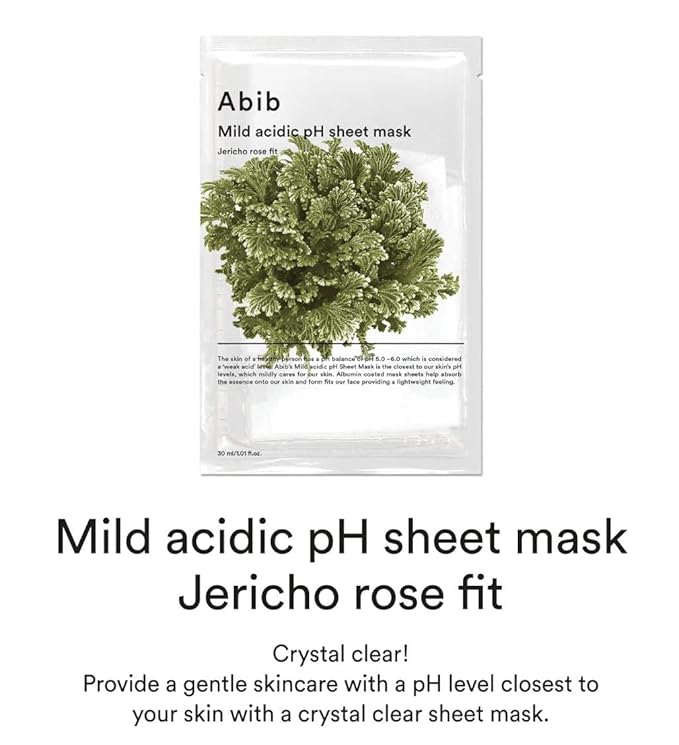 The Abib Mild Acidic pH Sheet Mask is specially formulated to have a mildly acidic pH level, which is similar to the skin's natural pH level. This pH balance is important as it helps maintain the skin's protective barrier and prevents excessive dryness or oiliness. By using a sheet mask with a mild acidic pH, you can help restore and maintain the health of your skin.