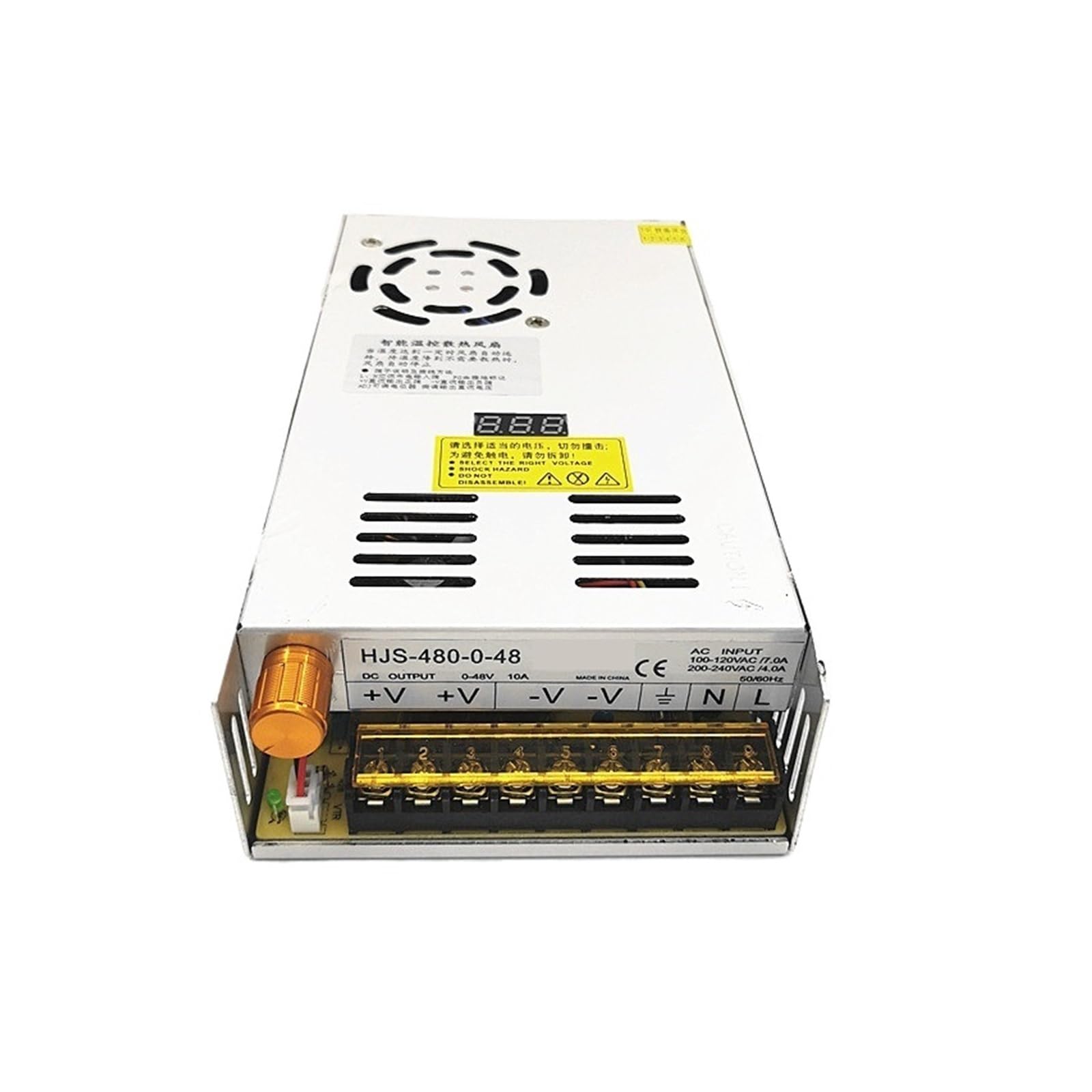 480 W 0-48 V 10 A Cyfrowy wyświetlacz Uniwersalny regulowany zasilacz impulsowy z cichym wentylatorem Napięcie w pełnym zakresie Regulowane Wszechstronny i wydajny