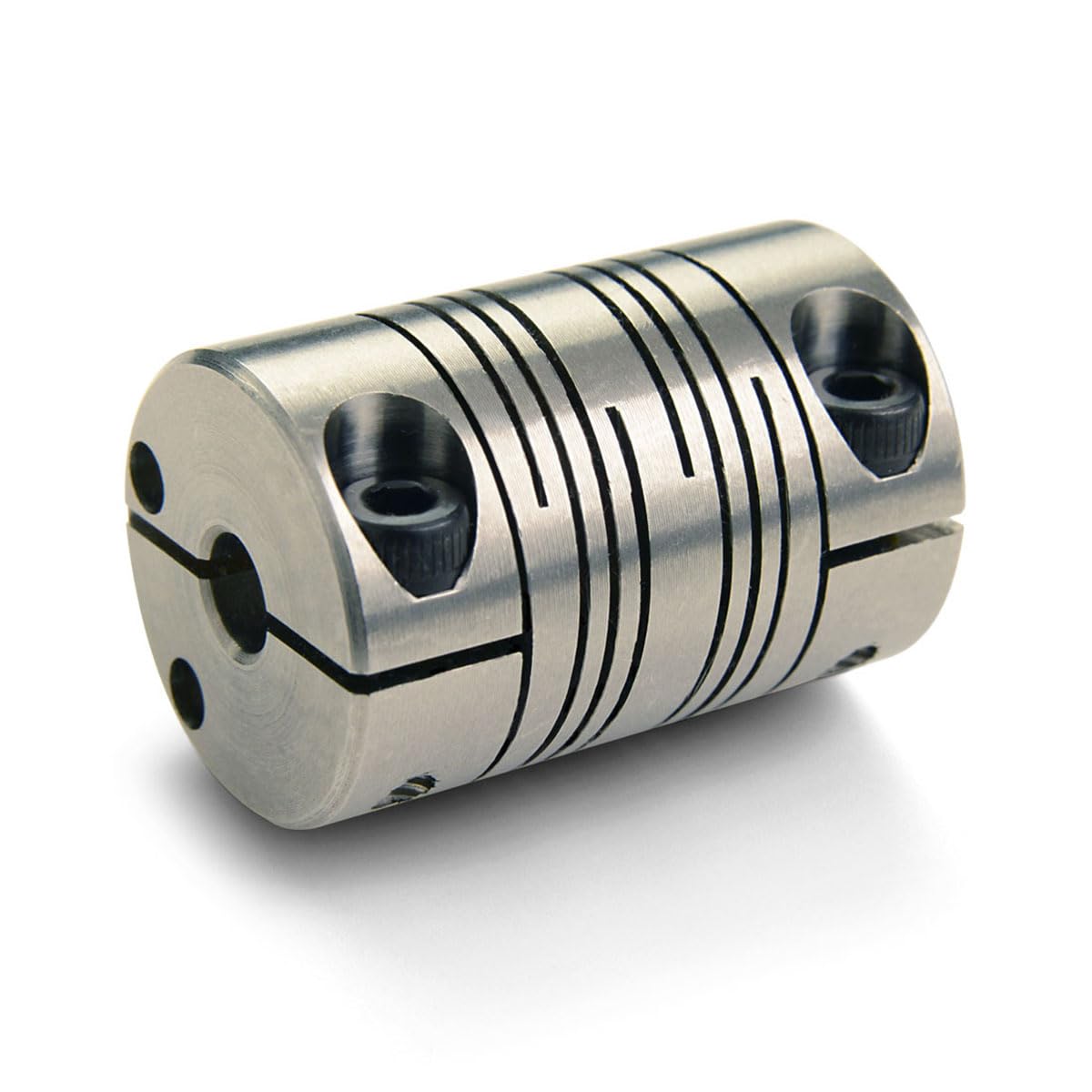 Ruland FCMR38-15-15-SS Clamping Beam Coupling, Stainless Steel, Metric, 15mm Bore A Diameter, 15mm Bore B Diameter, 38.1mm OD, 57.15mm Length, 10.73 Nm Nominal Torque