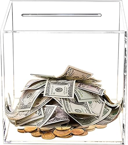 Miniatura 8 de Alcancía transparente, alcancía para adultos, alcancía de acrílico transparente no se puede abrir, caja de ahorro de dinero para niños, tarro