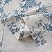 Wracra Cotton Linen Vintage Tablecloth Pastoral Floral Rustic Table Cloth Washable Table Cover for Indoor&Outdoor, Farmhouse Decor, Picnic,Tabletop Decoration (Blue Floral, Square 55