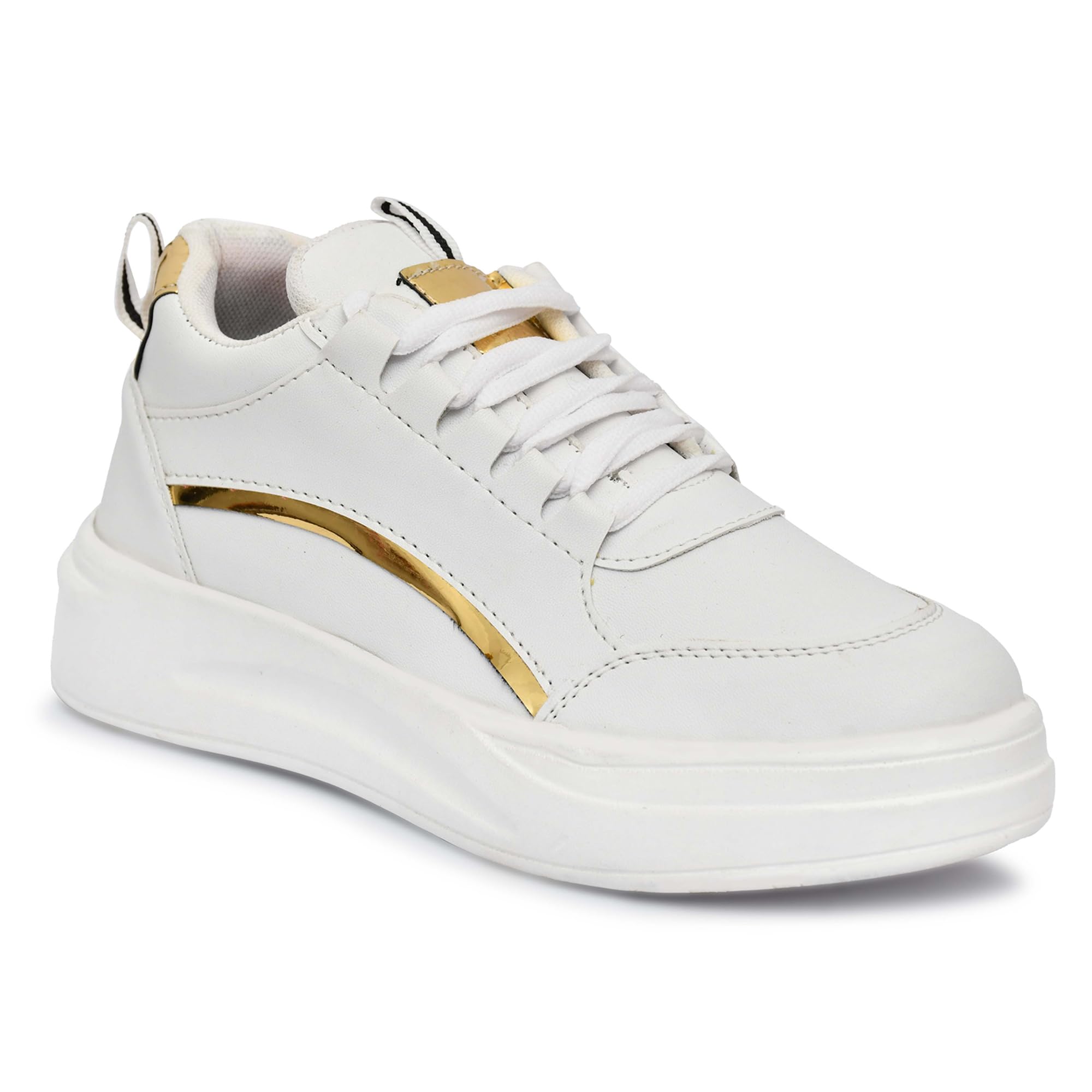 See full amazon price history chart for SUSON Womens White Gold Synthetic Leather Sneakers Shoes SUSON Womens White Gold Synthetic Leather Sneakers Shoes (B0CYR1MSSP) Amazon Price History, Amazon Price Tracker