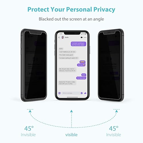 Miniatura 3 de SYNCWIRE Protector de pantalla de privacidad para iPhone 11/XR de 6.1 pulgadas, paquete de 2 unidades, irrompible, antiespía, protector de vidrio