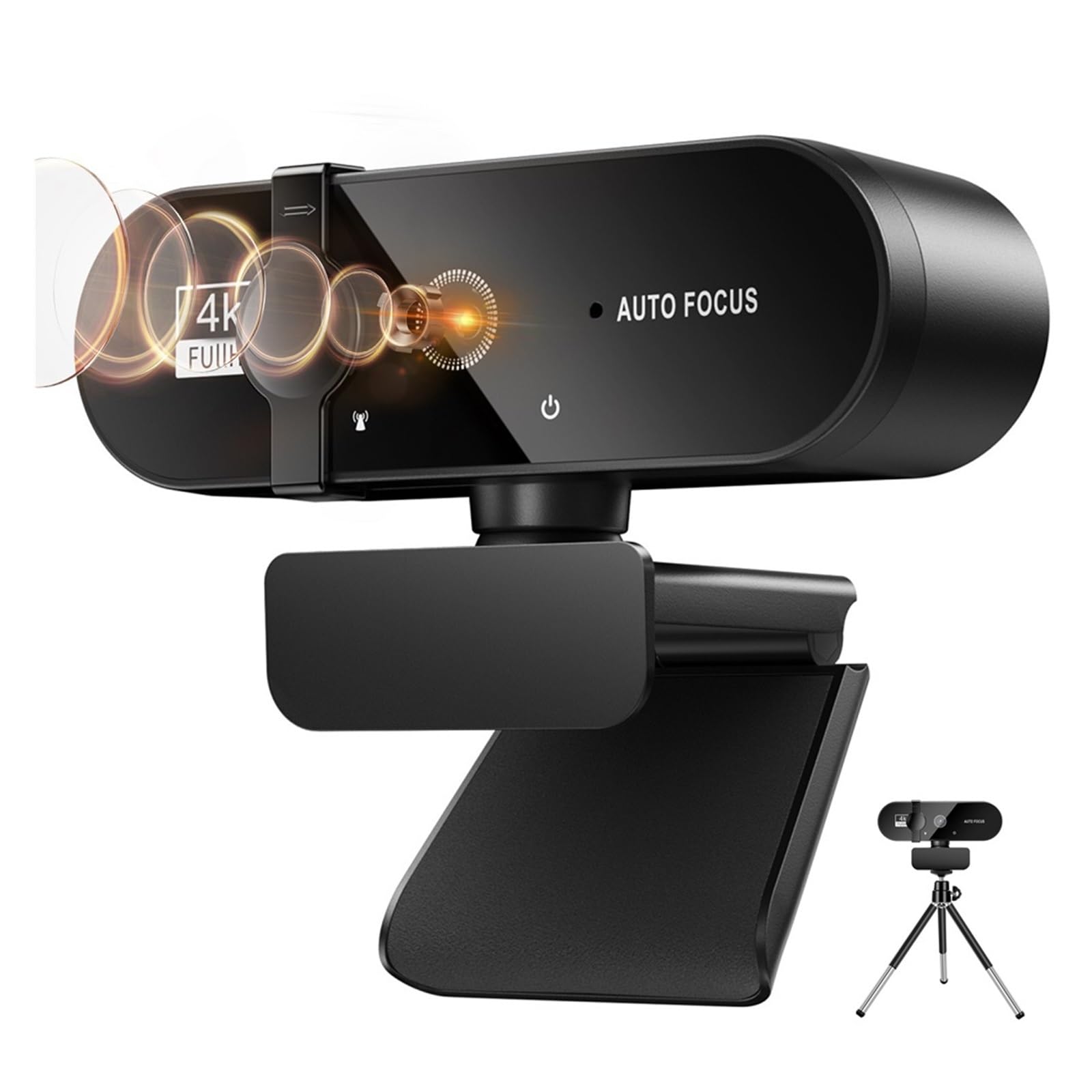 Cámara Web, Webcam 4K 1080P Mini cámara 2K Full HD Webcam con micrófono 15-30fps USB Web CAM for PC Laptop Video Shooting Camera(4K)
