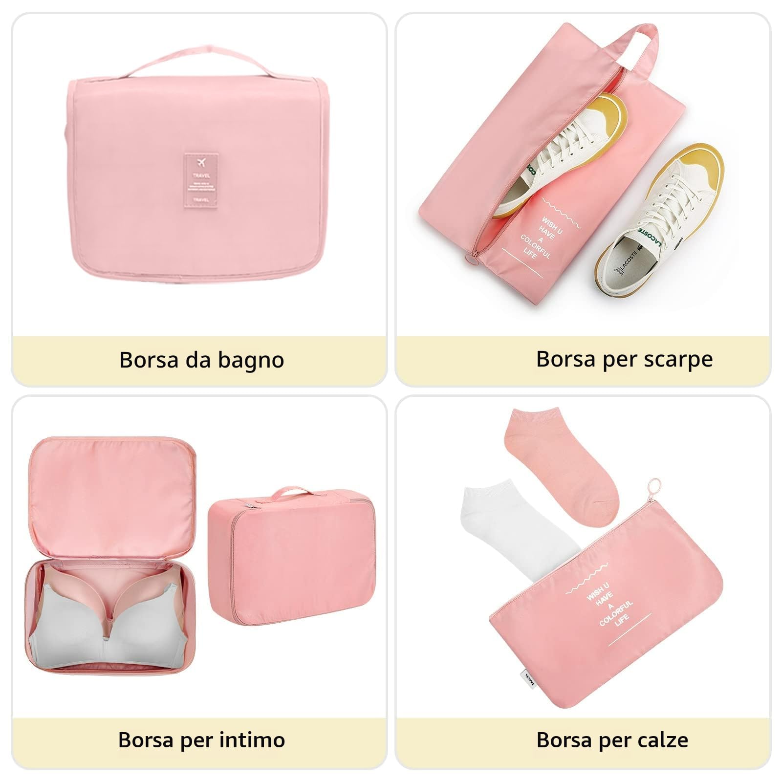 MURISE 8 Pezzi/6 Pezzi Packing Cubes, Organizer Valigia, Organizzatore per Valigia per Vacanze e Viaggi, Organizer Valigie Set, Viaggio Accessori Utili
