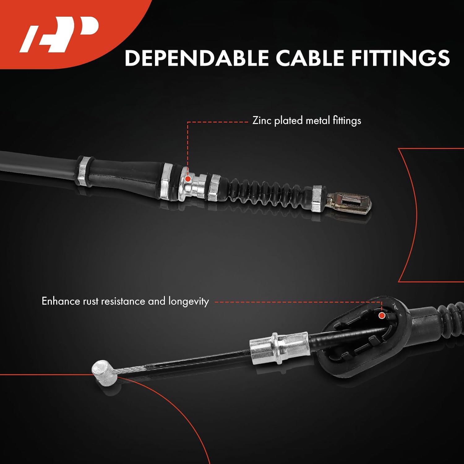 A-Premium Rear Driver Side Parking Brake Cable Assembly Compatible with Kia Models: Sportage 2005 2006 2007 2008 2009, Front Wheel Drive - Replace# 597601F200